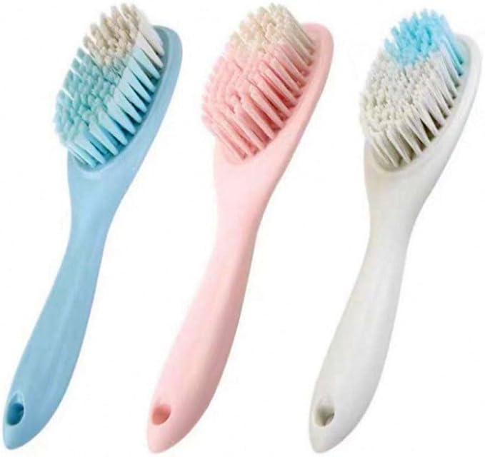 3 Pack Scrub Brushes, Laundry Stain Brush,Household Cleaning Washing Brush Scrubbing Brushes for Clothes Shoes (White)