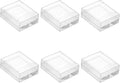 Cosmos Pack of 6 Plastic Protective Storage Case Boxes Holder Compatible with GoPro Hero Battery Frosted Clear Color