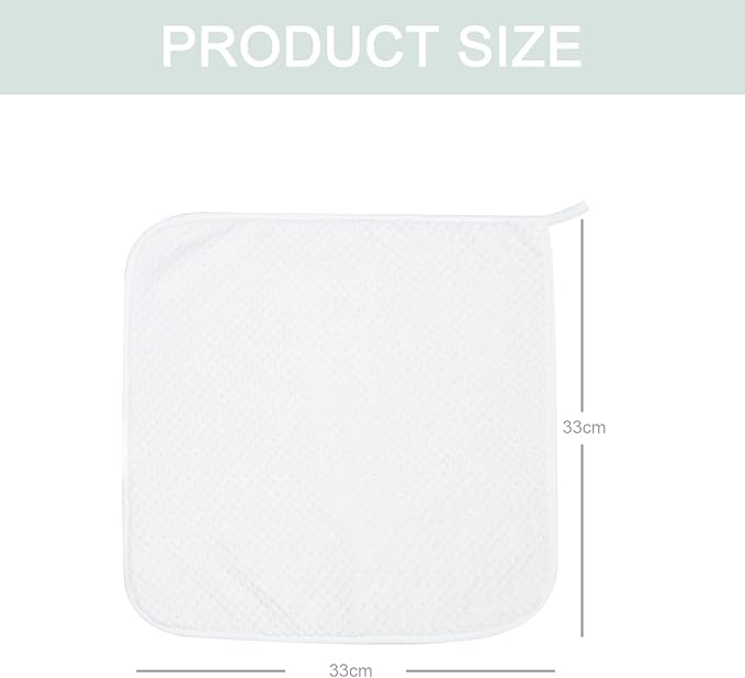 Washcloth Set for Bathroom - Quick Drying - Ultra Soft Microfiber Absorbent Towel for Bath Fitness, Gym, Shower, Hotel, and Spa - 13x13 Inch | Set of 6, White