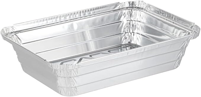 PARTY BARGAINS 2.25 lb Aluminum Pans with Board Lids, 20 Pack – 8 x 6 in Disposable Foil Roasting & Steam Table Pans for Catering, Takeout, Meal Prep, Oven Safe up to 240°C