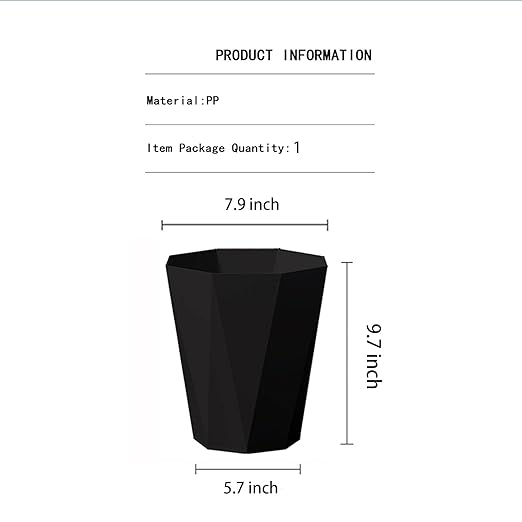 Bathroom Trash Can 1.8 Gallon Small Garbage Can Waste Basket for Bedroom Office Dorm, 2 Pack Blue Black