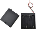 HAHIYO 6V AA Battery Holder Bundle with Wire Sturdy Cover Flexible Springs Contact Build-in Switch Batteries Black Case Easy Install 3 Pieces for Wall Clocks Ham Radio Kids Toys