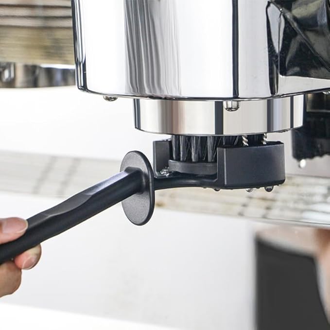 Coffee Machine Cleaning Brush with Detachable Nylon Bristles and Comfortable Handle for Espresso Group Head Maintenance and Machine Cleaning 10.03X2.95X0.78In