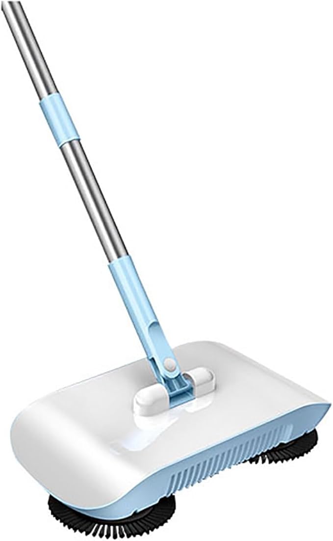 Hand Push Floor Sweeper, Push-Type Sweeping Machine With Anti-slip Handle, Quick Dust Removal and Adjustable Rod Length, Low Noise and No Electricity Required, for Home, Office, Carpet Cleaning