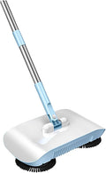 Hand Push Floor Sweeper, Push-Type Sweeping Machine With Anti-slip Handle, Quick Dust Removal and Adjustable Rod Length, Low Noise and No Electricity Required, for Home, Office, Carpet Cleaning