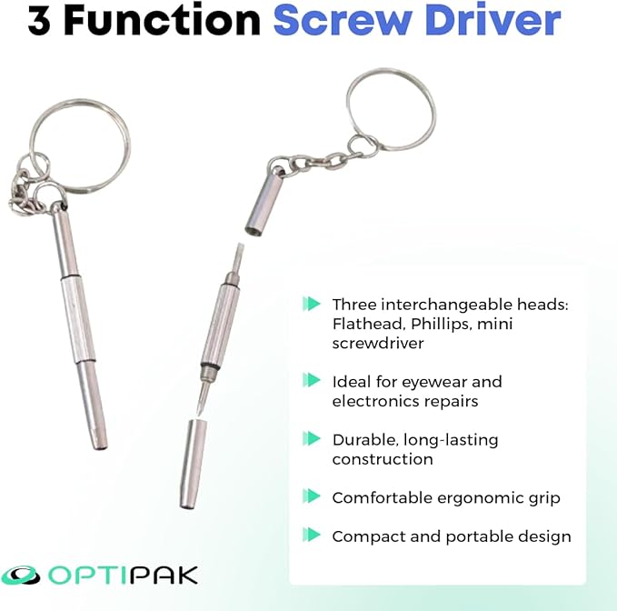 Sparkle Anti-Reflective Safe Lens Cleaner & Repair Kit – (2) 1oz Glasses Cleaner Spray, (2) Microfiber Cloth & Keychain Screwdriver for Eyeglasses, Sunglasses, Lenses & Screens (5 Piece Set)