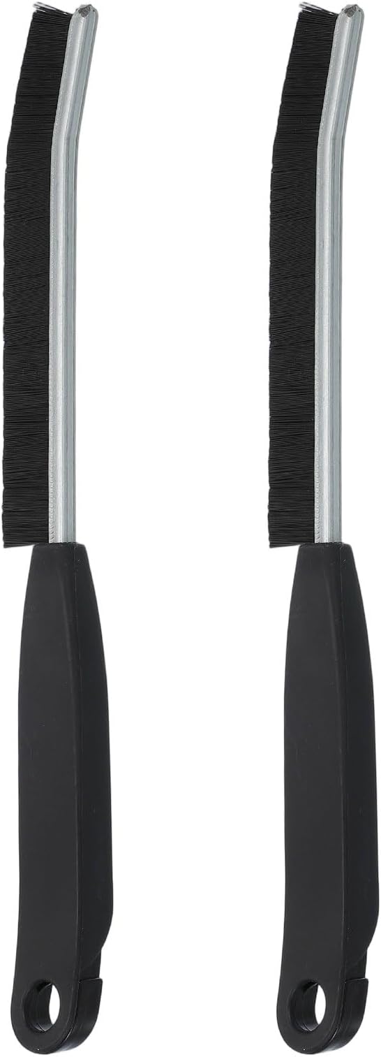 uxcell 2PCS Crevice Cleaning Brush, Hard Bristle Gap Brush for Tidying Narrow Space, Deep Cleaning Supplies for Kitchen Sink, Toilet, Bathroom, Bathtub, Home, Window, Black