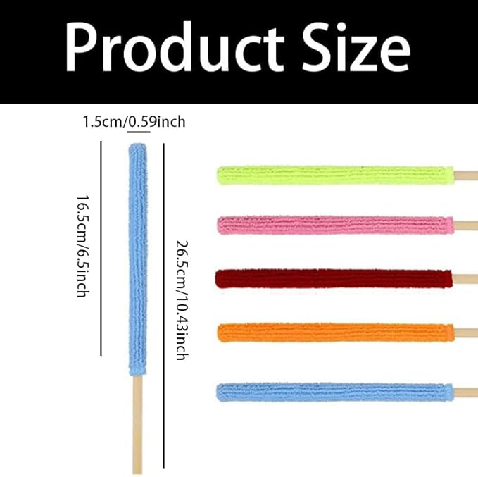 30 Pcs Microfiber Detail Duster Sticks Set - Fan Cleaning Brush, Crevice Tool, AC Vent Cleaner for Home, Car, Windows, Blinds, and Mini Split Units (Multicolor)