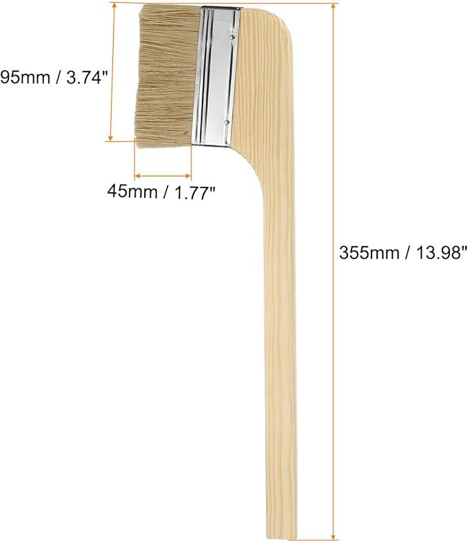 HARFINGTON Paint Brush 3Pcs 4" Brush Width Reusable Variety Angled Bend Brushes Radiator Paint for All Latex Oil Painting Furniture Walls Treatment, Brown