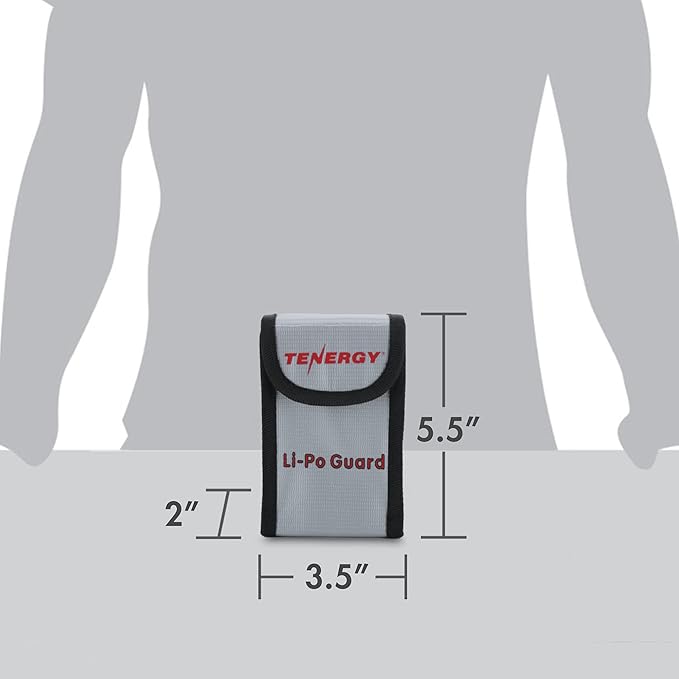 Tenergy 4 Pack, Fire Retardant Lipo Bags, Battery Bags for Charging and Storage, 5.5x3.5x2 inches Each