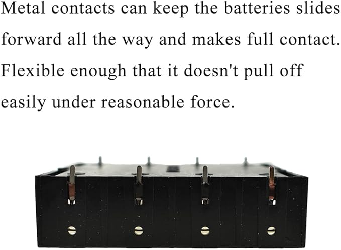 HAHIYO 3.7V 18650 4 Slots Battery Holder with Pin Less Additional Resistive Loss Allows Fully Contact Independent Batteries Bay Case Storage Box 4 PCS for DIY Toy Rechargeable Power System