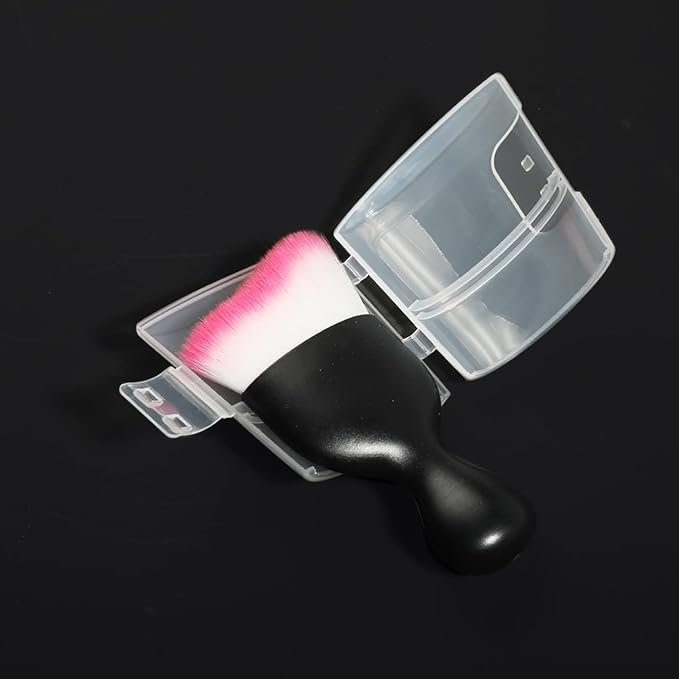 Car Interior Detailing Brush,Soft Bristle Cleaning Brush Car Detailing Brush Dusting Brush,Car Interior Cleaning Tool,Auto Detail Brush Car Dash Duster Brush (Black&Pink with Cap)