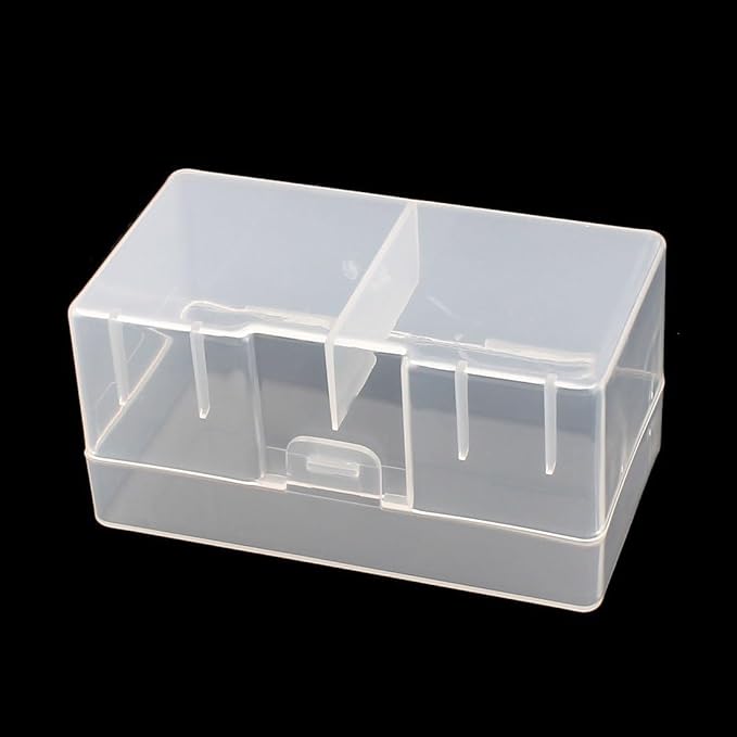 RUIAN 12 x 9V Batteries Organizer Protective Container, Hard Plastic Large Battery Storage Box Holder, Clear, White