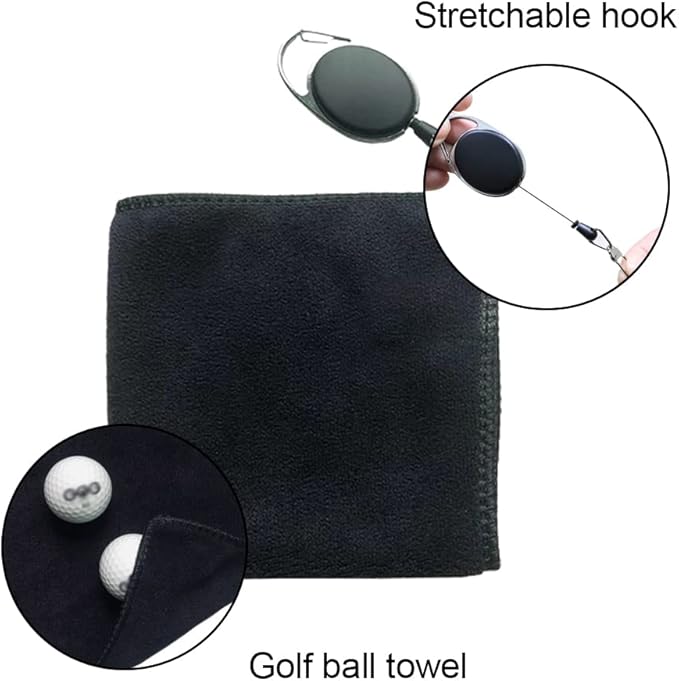 2 Pcs Golf Towels Quick Drying Golf Cleaning Towels with Hook Absorbent Cleaning Towel for Golf Bags Fitness Sport Outdoor Yoga
