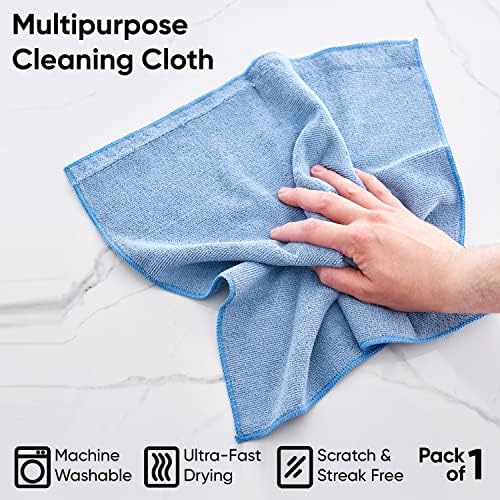 Superio Microfiber Cleaning Cloth for Cars, Kitchen Cleaning Rags for Housekeeping, 16" Micro Fiber Towels for House, Bathroom Absorbent All-Purpose Streak-Free lint-Free Wash Cloths (3 Blue)