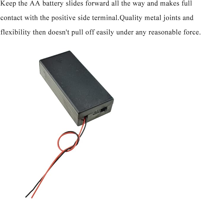HAHIYO 18650 Battery Holder Bundle with Wire Sturdy Cover Flexible Springs Contact Build-in Switch Batteries Black Case Easy Install 5 Pieces for Wall Clocks Ham Radio Kids Toys