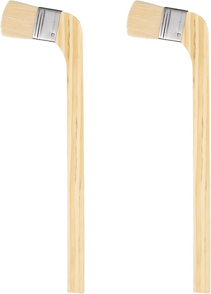 HARFINGTON Paint Brush 2Pcs 1.5" Brush Width Soft Wool Variety Angled Bend Brushes Radiator Paint Brush for Painting Furniture Walls Treatment, White