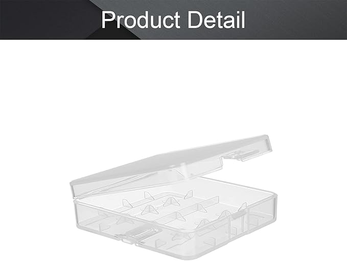 Fielect 4 x 18650 Battery Storage Case Holder Organizer Box Transparent