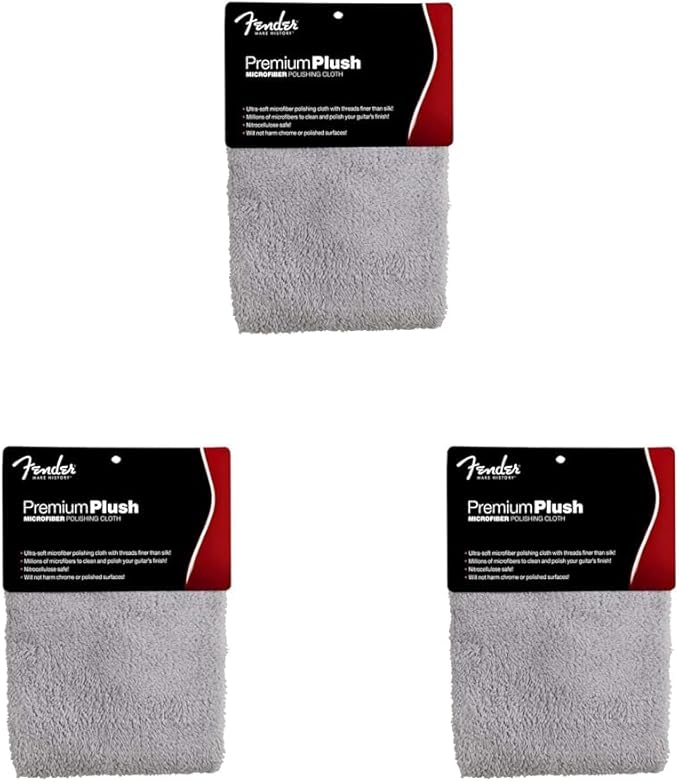 Fender Premium Plush Microfiber Polishing Cloth (Pack of 3)