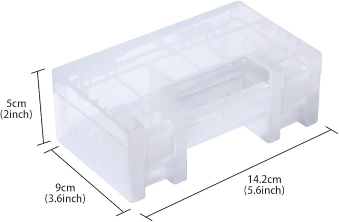 YXQ AA AAA Battery Storage Box Organizer Holder Portable Clear Plastic Case Container - Holds 20xAA+14xAAA Batteries