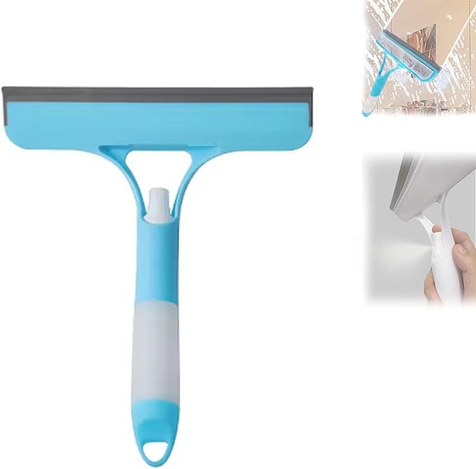 3 in 1 Spray Squeegee, 3 in 1 Window Cleaning Scraper, Window Squeegee with Sprayer for Glass, Flooring and Tiles, etc. (Blue)
