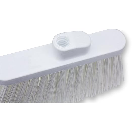 SPARTA Plastic Broom Head, Angled, Un-Flagged for Large Debris Indoor, Outdoor, Home, Restaurant, Lobby, Office, 12 Inches, White, (Pack of 12)