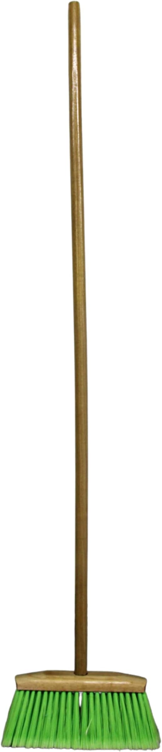 Indoor/Outdoor Heavy Duty Wooden Broom Brush, Sweeper, Head Replacement Soft bristles, Great use for Home, Kitchen, Room, Office, Patio, Deck Floor (Broom Head with a Handle)