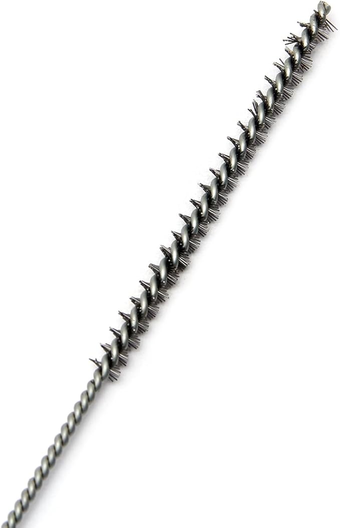 Utoolmart Steel Wire Tube Brush, Stainless Steel Spiral Power Bottle Cleaning Brush Long-Handle Bristle Pipe Cleaning Tool, 0.3-inch Diameter 12-inch Length,10pcs
