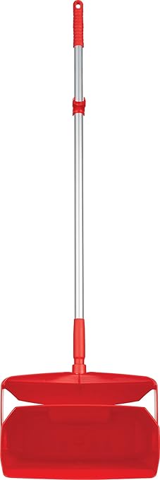 Remco - A Vikan Company 62504 Lobby Dustpan with Broom, Polypropylene/Polyester/Aluminum, 7" X 14" Bin, 37" Handle, Red