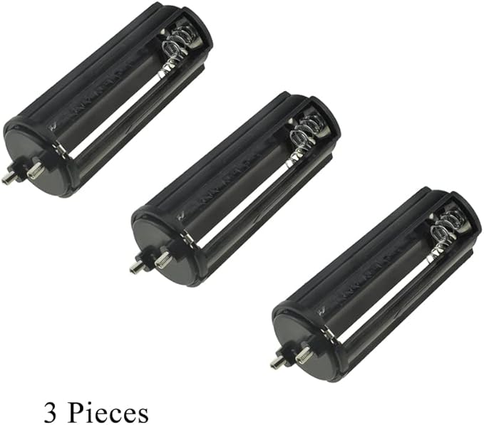HAHIYO 3xAAA Cylindrical Battery Holder Black Adapter Tube Case Not Corrode Solid Good Contact Bear Battery Leakage Smooth Load for Flashlight Torch Led RC 2.15inch Length 3PCS Plastic