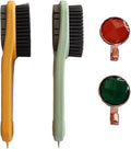 2pcs Long Handle Multifunctional Double-Sided Shoe Brush, no Damage to Shoes, no Shedding of Hair, Strong Stain Removal. Suitable for Cleaning Various Shoes and Clothes.with Two Hooks RPS-IND