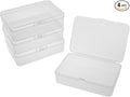 4 Pack Clear Rectangular Mini Storage Boxes for Business Cards, Accessories, Crafts, Screws, Bits, Batteries (3.7 * 2.6 * 1 inch)