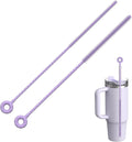 2Pcs Silicone Straw Cleaner Brush, Dual-Size Brushes (6mm Slim & 9mm Wide), Clean for Reusable Straws, Cups and Tumblers, Durable & Eco-Friendly, Purple