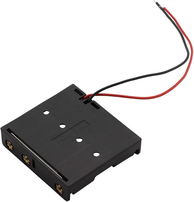 6 Pieces 4 Slots x 1.5V AA Battery Case Holder Battery Spring Clip Storage Box with 6 inches Wire Leads