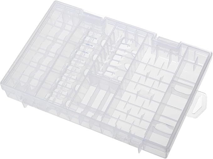 Heyiarbeit Battery Storage Box Battery Storage Case Transparent Holder Organizer Box Battery Container for AAA/AA/C/D/9V Batteries 1Pcs