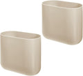 iDesign Small Slim Plastic Bathroom Trash Can, Garbage Can for Bedroom, Office, Desk, Dorm, 2-Pack, Brown