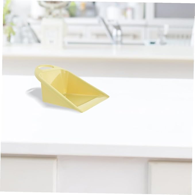 Handheld Dustpan for Home and Office, 2pcs Small Size with Handle, Ergonomic Lime Yellow Cleaning Dustpan for Desk and Daily Use
