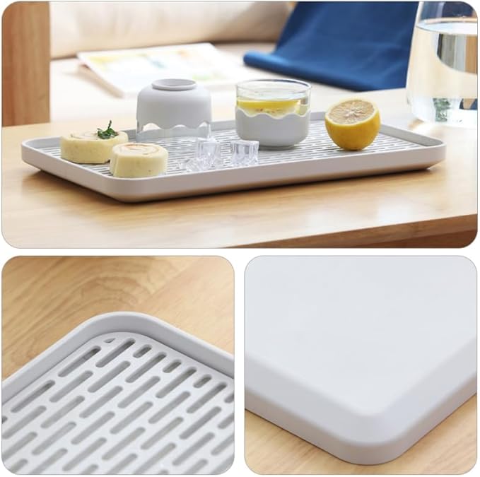 Bottle Drying Rack with Dual Layer Drain Tray 12.20X6.88X0.98In Kitchen Countertop Organizer for Cups Bottles Utensils Efficient Water Drainage