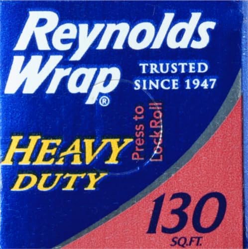 Reynolds Wrap Heavy Duty Aluminum Foil Roll, Thick Heavy Duty Foil for Added Strength and Durability, Secure Easy Open and Close Tab, 12 Inches Wide, 130 Sq. Ft. (Pack of 2)