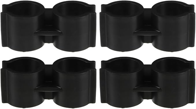 VOSAREA 4PCS Double Pipe Clamp Plastic Top Pole Clips Holder for Dustpan and Broom Connection Inner Tube Fastener for Boat and Home Use Pole Clamps Accessories