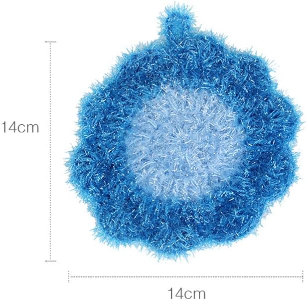 3Pcs Cute Flower Dish Scrubbers for Kitchen Korean Style Handmade Crochet Scouring Pads Non-Scratch Dish Sponges for Dishwashing Aesthetic Sink Decor Cleaning Puff