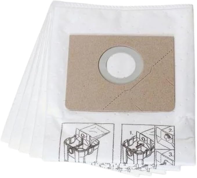 Fein Nonwoven Fleece Filter Bag for Turbo I Dust Extractors - Holds 2-3x More than Regular Filter Bags, Tear-Resistant Material, Dustex 25 L Model, 5-Pack - 31345061010