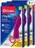 Playtex Living Reuseable Rubber Cleaning Gloves, Premium Protection Reusable Household Gloves, Large (Pack of 3)