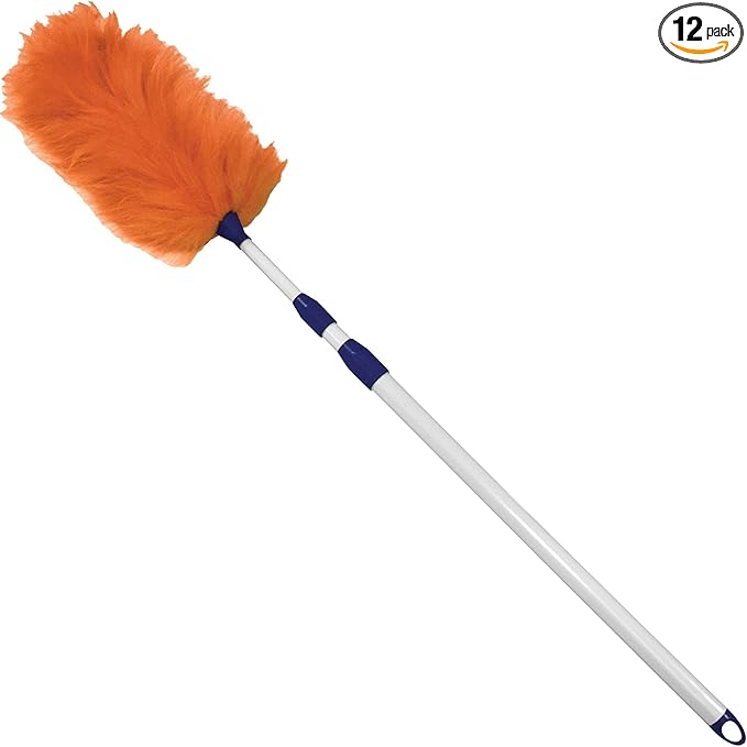 Impact 3106 Extended Twist-and-Lock Lambswool Duster with White Handle, 60" Length (Case of 12)