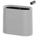 SUBEKYU 2.3 Gal Trash Can for Bathroom,Small Office Garbage Can for Kitchen,Slim Rectangular Waste Bin,Plastic,Grey