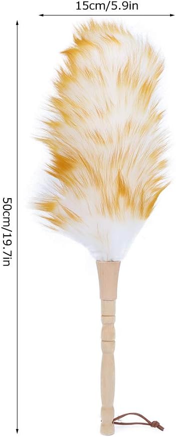 Lambswool Dusters with Wooden Handle,Anti Static Soft Wool Duster Dust Cleaner,Household Furniture Cleaning Tool for Cleaning Home, Office, and Car