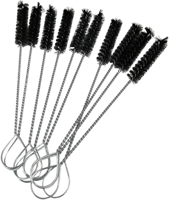 SnowTree - 25 Pack Fan Tip Nylon Bristle Cleaning Brush for Glass Pieces - Anti Scratch Fan Tip to Protect Glass Surfaces and Tubes