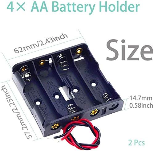 GTIWUNG 8Pcs 1.5V/3V/4.5V/6V AA Battery Holder with Wire & Pin, Black Plastic Batteries Case with Leads, 2Pcs Battery Storage Box
