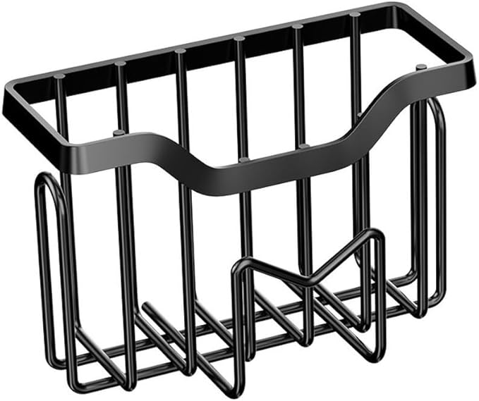 Stainless Steel Sink Drainer Rack with Wall Mount, Kitchen Sponge Holder and Organizer for Efficient Cleaning Tool Storage (True Colors)