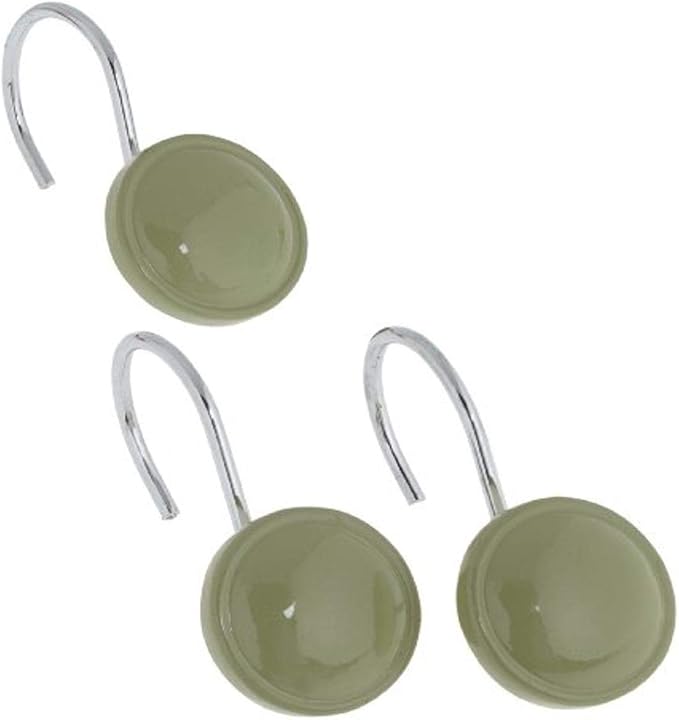 Carnation PHP-COL/42 Color Rounds Resin Shower Curtain Hooks, Sage